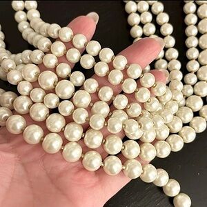 Vintage 7 strand faux pearls Statement Necklace